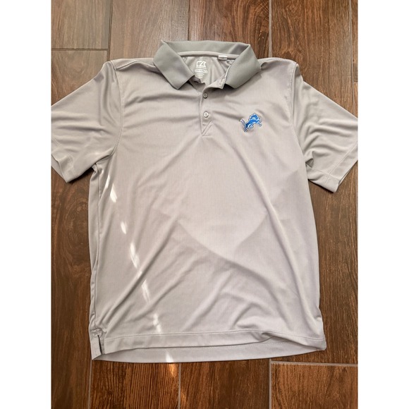 Cutter & Buck Other - Cutter & Buck Detroit Lions Mens Grey CB DryTec Performance Polo Shirt Large‎